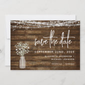 Save the Date Rustieke boerderij String Lights (Voorkant)