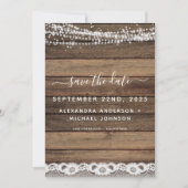 Save the Date Rustieke boerderij String Lights Kaart (Voorkant)