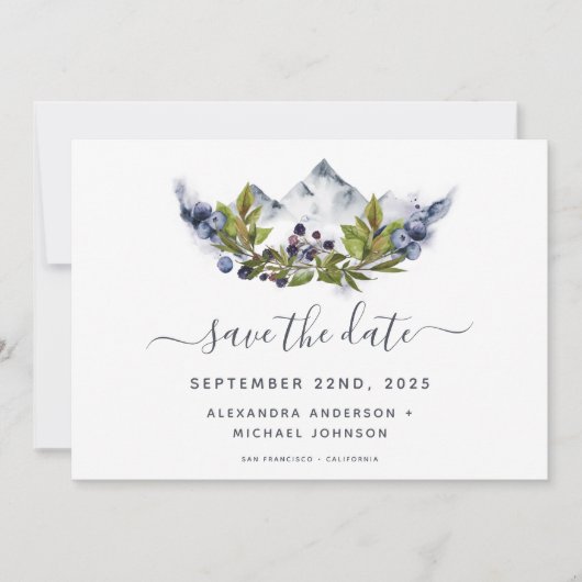 Save the Date Rustieke Bos Waterverf Modern (Voorkant)