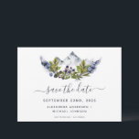 Save the Date Rustieke Bos Waterverf Modern<br><div class="desc">Rustieke Forest Waterverf Spring Wedding Save the Date Kaart op een witte achtergrond - bevat een mooie en elegante scripttypografie met moderne botanische bladeren en groen voor de speciale trouwdag.</div>