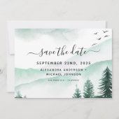 Save the Date Rustieke Bos Waterverf Moody (Voorkant)