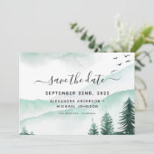 Save the Date Rustieke Bos Waterverf Moody (Staand voorkant)