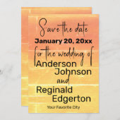 Save the Date Rustieke Casual Trouwperzik (Voorkant / Achterkant)