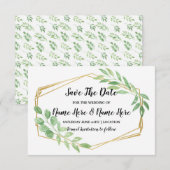 Save The Date Rustieke Gouden Frame Blad Uitnodigi (Voorkant / Achterkant)