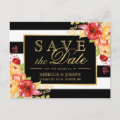 Save the Date - Rustieke herfst Gouden Bloemen Str Aankondigingskaart (Voorkant)