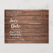 Save the Date Rustieke Houten Perzik Mason Jar Bru Aankondigingskaart (Achterkant)