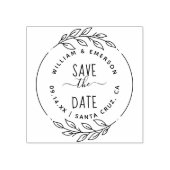 Save the date | Rustieke met de hand getekende len Rubberstempel (Afrduk)