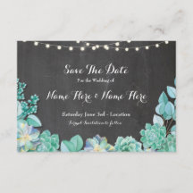 Save The Date Rustieke Vetplanten Mint Krijt Uitno
