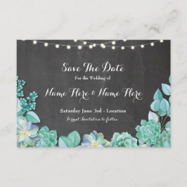 Save The Date Rustieke Vetplanten Mint Krijt Uitno