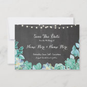 Save The Date Rustieke Vetplanten Mint Krijt Uitno (Voorkant)