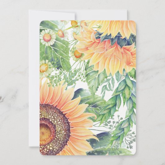 Save the date. Rustige zonnebloemen bruiloft Kaart (Achterkant)