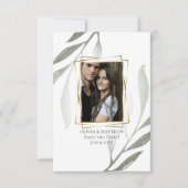 Save the date | Sage Green Olive Branch Waterverf Kaart (Voorkant)