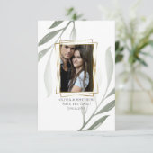 Save the date | Sage Green Olive Branch Waterverf Kaart (Staand voorkant)