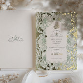 Save the Date Sage Groene Moslim Islamitische Morr Folie Uitnodiging