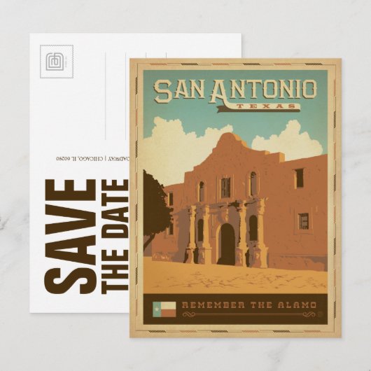 Save the date | San Antonio, TX Aankondigingskaart (Voorkant / Achterkant)