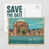 Save the date | San Francisco, CA 2 Aankondigingskaart (Voorkant / Achterkant)