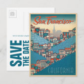 Save the date | San Francisco, CA Aankondigingskaart (Voorkant / Achterkant)