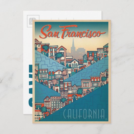 Save the date | San Francisco, CA Aankondigingskaart (Voorkant / Achterkant)