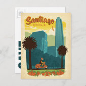 Save the date | Santiago, Chili Aankondigingskaart (Voorkant / Achterkant)