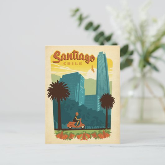 Save the date | Santiago, Chili Aankondigingskaart (Staand voorkant)