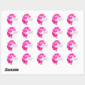 Save the Date Schattigee roze handgetekende harten Ronde Sticker (Vel)