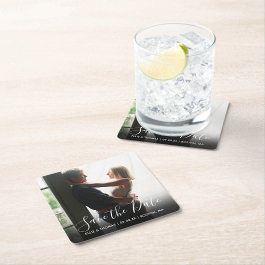 Save the Date Script Foto Kartonnen Onderzetters (Insitu)