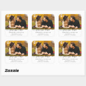 Save The Date Script Foto Verlovingskaart  Vierkante Sticker (Vel)