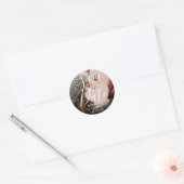 Save the Date Script Persoonlijke Namen Foto Ronde Sticker (Envelop)