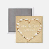 Save the Date Seashell Heart Magnet (Voorkant / Achterkant)