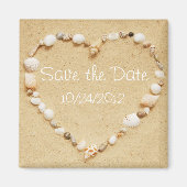 Save the Date Seashell Heart Magnet (Voorkant)
