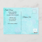 Save the Date Seashell Seashide thema bruiloft Briefkaart (Achterkant)