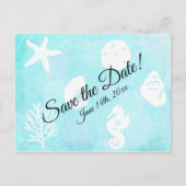 Save the Date Seashell Seashide thema bruiloft Briefkaart (Voorkant)