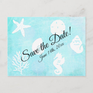 Save the Date Seashell Seashide thema bruiloft Briefkaart