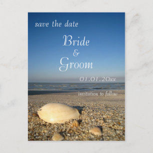 SAVE THE DATE - Shells on Beach Aankondigingskaart