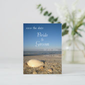SAVE THE DATE - Shells on Beach Aankondigingskaart (Staand voorkant)
