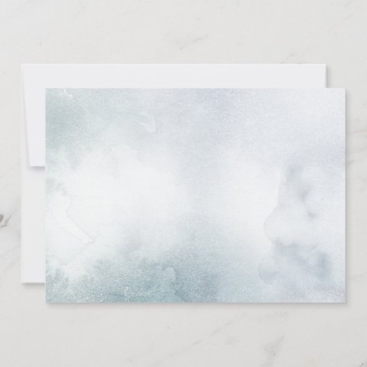 Save the date | Silver Blue Winter Wonderland (Achterkant)
