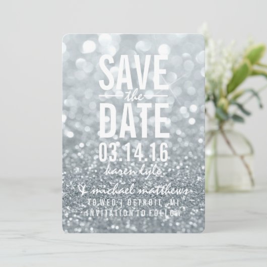 Save the Date | Silver Glit Fab (Staand voorkant)