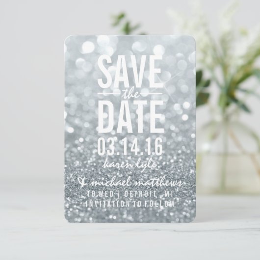 Save the Date | Silver Glit Fab (Staand voorkant)