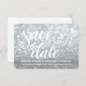 Save the date | Silver Lit Glitter Fab II (Voorkant / Achterkant)