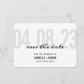 SAVE THE DATE simpel blokje modern bord grijs zwar RSVP Kaartje (Voorkant / Achterkant)