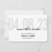 SAVE THE DATE simpel blokje modern bord grijs zwar RSVP Kaartje (Voorkant)
