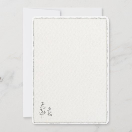 Save the Date Simple Faux Deckled Edge Wedding Kaart (Achterkant)