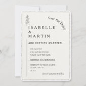 Save the Date Simple Faux Deckled Edge Wedding Kaart (Voorkant)