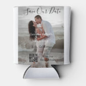 Save the date simple minimal QR scan code details Blikjeskoeler (Voorkant)