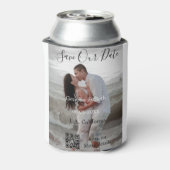 Save the date simple minimal QR scan code details Blikjeskoeler (Blikje Achterkant)