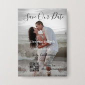 Save the date simple minimal QR scan code details Button (Voorkant)