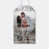 Save the date simple minimal QR scan code details Cadeaulabel (Voorkant)