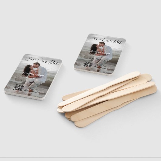 Save the date simple minimal QR scan code details Handwaaier (Niet-gemonteerd)