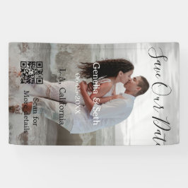 Save the date simple minimal QR scan code details  Spandoek