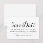 Save the date | Simplistische stemming Wit Donker (Voorkant / Achterkant)